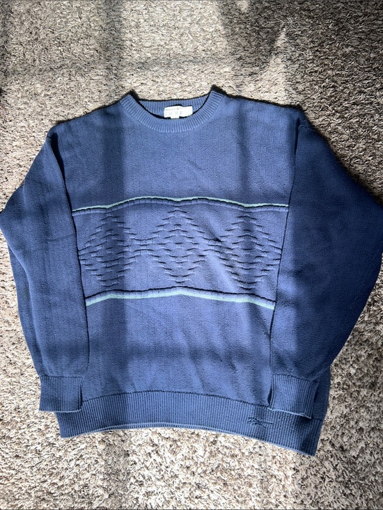 Reebok Other - Men’s Vintage Reebok Golf 100% Cotton Blue Textured Crewneck Sweater - Size XL